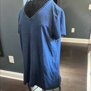 Blue denim-color V-Neck tunic Shirt